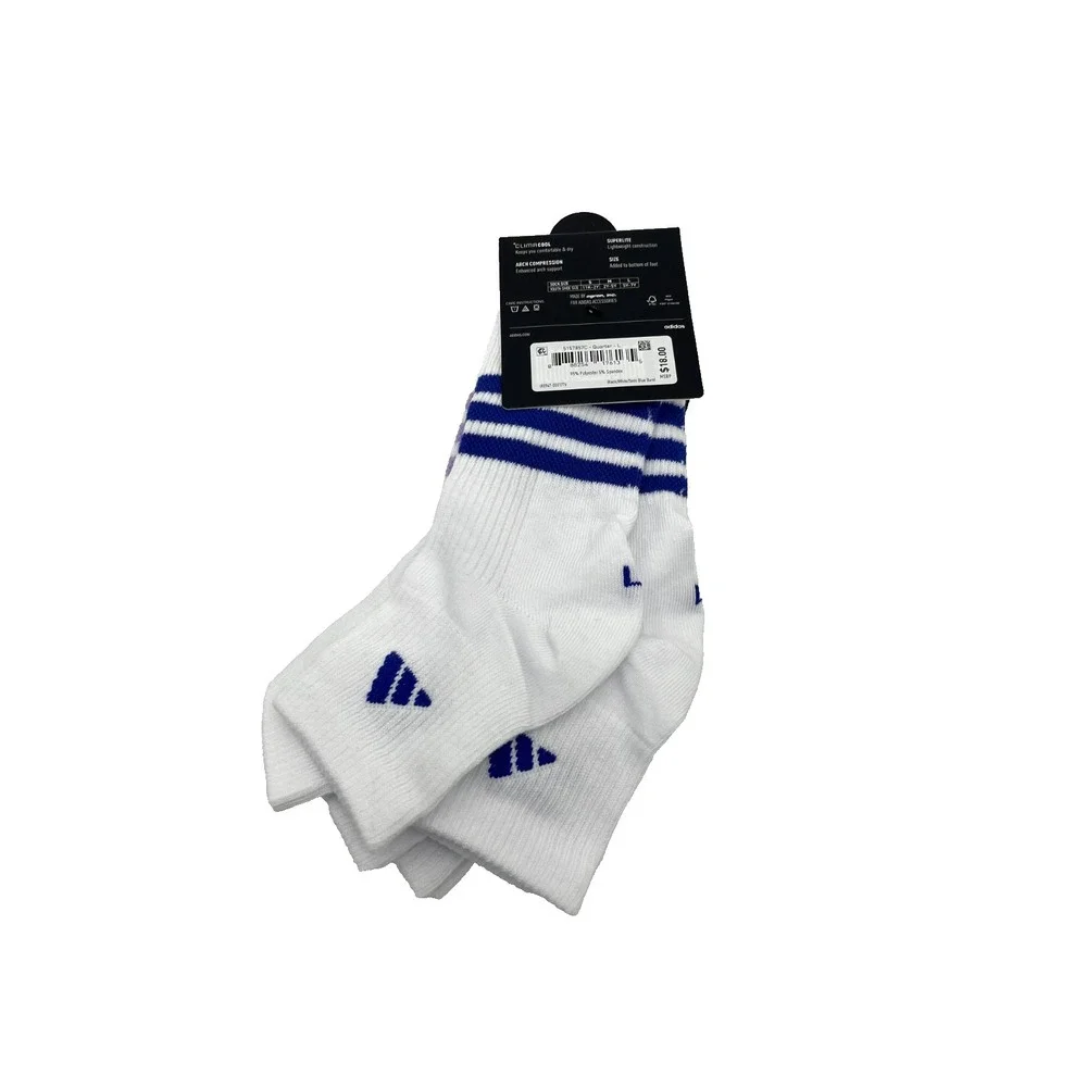 Adidas Girls Superlite 6 Pack Girl's Quarter Athletic Socks Size L‎ 5Y-7Y IR0947
